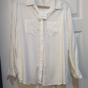 White button down shirt size Large NWT